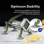New Star Foodservice 42306 Commercial Grade French Fry Cutter with Suction Feet, 3/8", Green