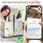 Magnetic Knife Holder, Stainless Steel Magnetic Knife Block without Knives, Strong Double Sided Magnet Knife Storage Strip with Wood Base for Kitchen Counter-Silver