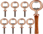 Metal Bottle Opener Kit Blank Bottle Opener Stainless Steel Open Inserts Hardware for Wedding Wine Party DIY Project Craft Wood Turning(Bronze,7 Pieces)