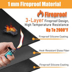 TOHONFOO 60 x 48 in Under Grill Mat for Outdoor Grill - Fireproof BBQ Mats for Grilling to Protect The Deck, Patio, Pavers - Easy to Clean Indoor Fireplace Mat - 1mm