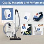 24 Pack 3D Airclean GN Vacuum Bags Compatible with Miele Classic C1, Complete C1, Complete C2, Complete C3, S400i S600 S2 S5 S8 Series, 6 Motor Protection Filters 6 AirClean Filters 1 Cleaning Brush