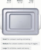 Caraway Non-Stick Ceramic Baking Sheet Trio - Naturally Slick Ceramic Coating - Non-Toxic, PTFE & PFOA Free - 18 x 13 Large, 15 x 10 Medium, & 9" x 13" Small - Black