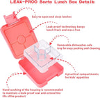 Bento Lunch Box Set for Kids with 10oz Soup Thermo, Leak-Proof Lunch Containers with 4 Compartment, Kids Thermo Hot Food Jar and Insulated Lunch Bag for Kid to School,BPA-Free(Mermaid)