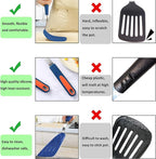 To encounter 2 Pieces Silicone Spatula set, Non-Stick Turner Spatulas, Heat Resistant Silicone Cooking Flipper for Eggs, Fish, Pancakes, Navy Blue