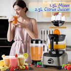 14 Cup Blender and Food Processor Combo for kitchen, large food processor for Chopping,Blending, Mixing,Mincing, Slicing, Shredding,Mincing, Purees & Dough Easy to Operate and Clean for Home Use,600W