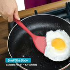 Silicone Spatula Turner Set, High Heat Resistant Spatulas with Seamless One Piece Design, Nonstick Rubber Flippers Utensils for Baking & Cooking,BPA-Free, Red, 11 IN
