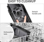 Safe Mandoline Food Slicer for Kitchen, Adjustable Vegetable Chopper Food Slicer with Peeler Thickness Adjuster, Potato French Fry Cutter, Kitchen Chopping Artifact (Black)