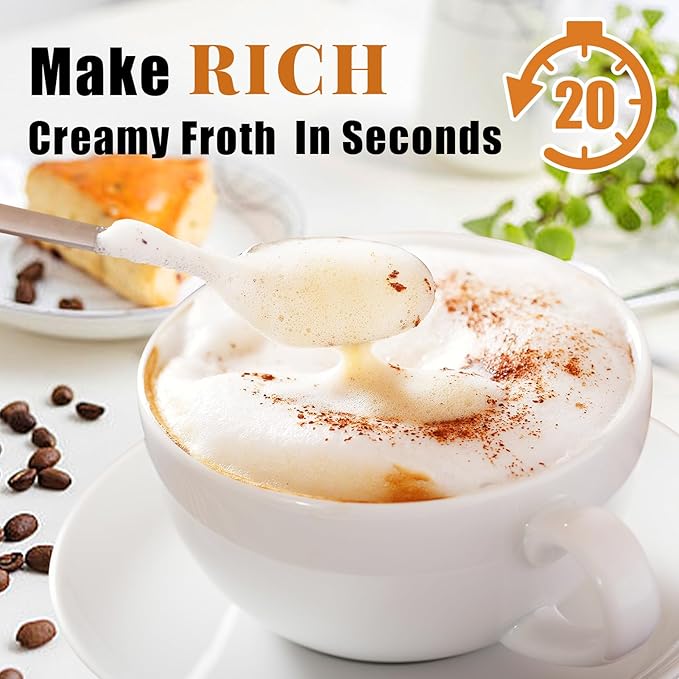 Nahida Rechargeable Milk Frother Wand for Coffee Include Stand - Light Purple