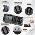Professional 3-Stage Electric Knife Sharpener for Kitchen Knives, LCD Screen, 100% Diamond Abrasive, Adjustable Rotational Speed, Precision Angle Guides for All Kitchen Knives