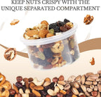 SOLIGT Overnight Oats Containers with Lids, Folding Spoons and Divided Compartment for Fruit & Nuts, Small Glass 16oz Mason Jars for Oatmeal Yogurt Parfait (2 Set-Smoke Gray/Oat White)