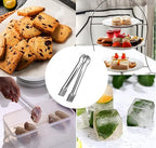 20 Pack of Set Plastic Buffet Serving Tongs Mini Serving Utensil Tongs Appetizers Tongs and Plastic Kitchen Scoops Clear Ice Scoop Buffet Scoop for Candy Dessert Buffet Ice