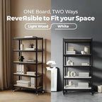 HOMEDANT House 5-Tier Metal Rolling Cart Shelf Rack Casters Heavy Duty Wheel Shelving Unit Adjustable Utility Storage Shelves Organizer Shelf Kitchen Garage 36.2" W x 16.5" D x 69.5" H 10Pack