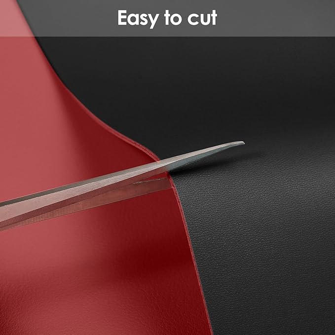 Leather Table Cover,1.8mm Thick,24x60 Inch Desk Cover,Large Desk Mat,Table Protector,Table Cover Protector,Desk Protector,Table Pad,(Black+Wine Red,24x60)