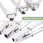 Silicone Utility Tong Kitchen Tongs 7 Inch Metal Salad Tongs, Set of 3 (Gray)