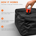 Vacuum Compression Bags with Wireless Pump – Space Saver Compression Bags for Luggage, No Checked Baggage, Triple Your Luggage Space, IP68, Reusable, Fits 20/24/28 Inch Suitcase (No Tracker)