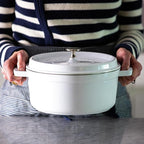 STAUB Cast Iron Dutch Oven 4-qt Round Cocotte, Made in France, Serves 3-4, White