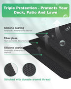Large 76 x 52 inches Under Grill Mats for Outdoor Grill | Double-Sided Fireproof | Waterproof | Oil-Proof | Easy to Clean | Indoor Fireplace/Fire Pit Mat | Quality BBQ Mat for Deck Patio Lawn