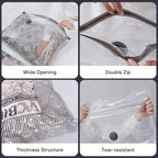 15-Pack Vacuum Storage Bags for Travel, Large/Medium/Small Compression Bags for Clothes (No Pump)