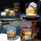 Silicone Ice Cube Trays Large for Whisky(2.5-Inches) - Whiskey Ice Cube Mold, With Easy Release Ice Cubes for Whiskey and For Cocktail,Food Grade (Black 1 Tray)