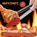 9 Pieces Silicone Tongs for Cooking 7,9,12 inches Kitchen Tongs with Silicone Tip Stainless Steel Heat Resistant Cooking Tongs for Food Grill Salad BBQ Frying and Serving, 3 Color