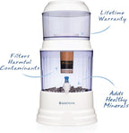 Santevia Gravity Water System Filter | at Home Water Filter That Makes Water Alkaline and Adds Minerals | Chlorine and Fluoride Filter (Countertop Model)