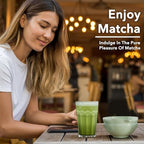 7 Pcs Matcha Whisk Set, Perfect Matcha Kit for Matcha Lovers Includes Ceramic Bowl, Bamboo Whisk, Holder, Scoop, Sifter & Cloth