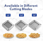 New Star Foodservice 42306 Commercial Grade French Fry Cutter with Suction Feet, 3/8", Green