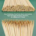 6" Bamboo Wood Skewers for BBQ, Kabob, Appetizer, Fruit, Sausage, Chocolate Fountain, Natural Wooden Barbecue Kebob Skewer Stick, Organic Food Sticks for Grilling, Kitchen (Φ=4mm Thick, 100PCS)