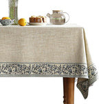 ISAENNE Designer Vintage Linen Elegant Small Square Tablecloth,Chinoiserie Floral Indoor Table Cloth,Wrinkle Resistant Decor Table Cover for Dining Thanksgiving Kitchen,55"*55"-Segerman B