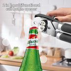 Can Opener Manual, Handheld Strong Heavy Duty Stainless Steel Can Opener, Comfortable Handle, Sharp Blade Smooth Edge, Can Openers with Multifunctional Bottle Opener, Gray