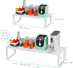Expandable Spice Rack Kitchen Cabinet Shelf Organizer, Stackable Storage Shelves Racks, Adjustable Counter Shelving for Cabinets, Countertop, Cupboard,Pantry and More(1Pack/White/Medium)