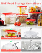 6QT Clear Food Storage Containers: 6 PCS[Food Grade][Hot&Cold Resistant] NSF Food Storage Containers with Lids for Home Restaurant Kitchen Storage Pizza Proof Dough, BPA Free