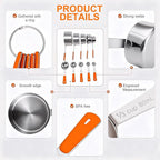 Measuring Cups and Spoons Set, Stainless Steel 10 Piece for Cooking and Baking (5 Cups + 5 Spoons, Orange Handle)