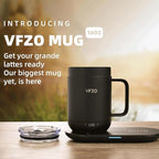 16Oz Temperature Control Smart Mug, Self Heating Coffee Mug LED Display, 180 Min Battery Life - Hot up to 149℉ Fast Wireless Charger Base Improved Design Coffee Serving Sets (16oz, Lemon)