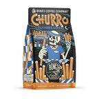 Bones Coffee Company Churro, Sweet Sugary Cinnamon Flavored Coffee, Medium Roast Low Acid Arabica Beans Compatible with Auto drip and French Press Coffee Maker, 12 Oz Ground
