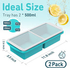 Silicone Freezer Tray with Lid Soup Freezer Container Molds with Steel Reinforced Rim Ice Cube Freezer Molds for Soup, Sauce, Leftovers, Homemade Meal Prep Containers Portion Control Food Storage