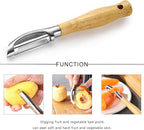 Potato Peeler Stainless Steel Vegetable Peeler,I-Shaped Wooden Handle Peeler,Carrot Apple Veggie Peeler for Home kitchen