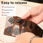 Chocolate Molds Silicone Christmas, Small Silicone Molds with 6 Shapes of Santa/Stockings/Tree/Candy Cane/Snowman/Xmas Box, Mini Candy Mold for Gummy/Fudge/Jelly/Fruit Snacks, 2 Pcs