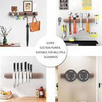 16 Inch Acacia Wood Magnetic Knife Holder Wall Mount - Heavy Duty Knife Magnet Strip for Refrigerator, Kitchen Cabinet & Countertop Storage