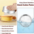 LIANYU Round Cake Pans Set of 2, 6 Inch Round Layer Cake Tins for Baking, Stainless Steel Round Baking Pan, Bakeware for Oven & Dishwasher, Non Toxic & Heavy Duty