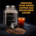 2-Gallon Cold Brew Coffee Maker – Commercial Size Extra Large Glass Dispenser with Metal Spigot, Reusable Metal Filter & Airtight Lid – Big Batch Brewing by KitchenToolz