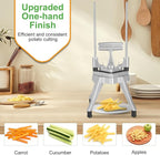 Commercial Vegetable Chopper & French Fry Cutter Stainless Steel - Includes 3 Blade Sizes (1/2",3/8",1/4")- Perfect for Home Kitchen or Restaurant Use - Dices, Slices & Chops Fruits and Potato