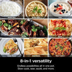 Ninja 10-in-1 Everyday Possible Cooker Pro 6.5-qt,Multi-Cooker,Slow Cooker, Slow Cook,Sear/Sauté,Braise,Keep Warm,White Rice,Brown Rice,Oats,Cooking Pot Midnight Blue, Base Gray/Stainlees Steel