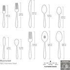Oneida H037045Awwm Mooncrest 45 Piece Everyday Flatware Set, Service For 8
