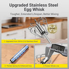 Egg Whisk,2025 Upgraded Stainless Steel Semi Automatic Whisk,Hand Wisk Egg Beater Easy to Use for Making Cream, Blending, Whisking, Beating & Stirring (12 Inch)