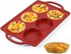 CAKETIME Muffin Top Pan, 3 Inch Metal Reinforced Frame Silicone Egg Molds for Breakfast Sandwiches Non Stick Round Silicone Egg Pan for Baking English Muffins, Whoopie Pies, Corn Bread, Tarts Brown