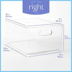 6 Pack Clear Plastic Organizer Bins with Handles for Home Organization. Storage Containers for Organizing Fridge, Freezer, Cabinet. Pantry, Great for Kitchen, Garage, Laundry Room. 10"x8"x5"