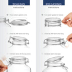 Bormioli Rocco Fido Collection, 2 Pack, 17 Oz. Food Storage Glass Jars, Airtight Rubber Seal & Glass Lid, With Stainless Wire Clamp, Made In Italy.