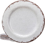 LEHAHA 6 Piece White Dinner Plate Set, 11” Durable Melamine Plates, 6 Piece Camper RV Dishes Set for Formal and casual dining, Lightweight and Chip Resistant, Dishwasher Safe