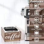 Knock Box for Espresso Coffee Grounds Espresso Knock Box Tamp Station, Quiet Design Large Capacity Non-Slip Base Coffee Puck Dump Bucket Barista Tools Machine Accessories Stainless Steel